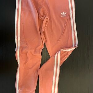 adidas Pink Leggings with White Stripes